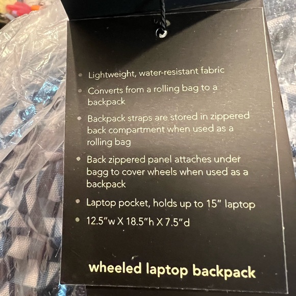 Baggallini Wheeled Laptop Backpack - NEW - Picture 12 of 12